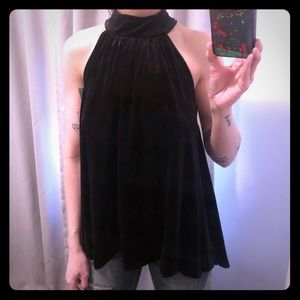 French Connection | Black Velvet Swing Top